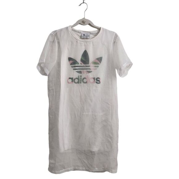 Adidas Shirt Dress Womens XXS White Sport Outdoor Pullover Logo 32 EU - Picture 1 of 10